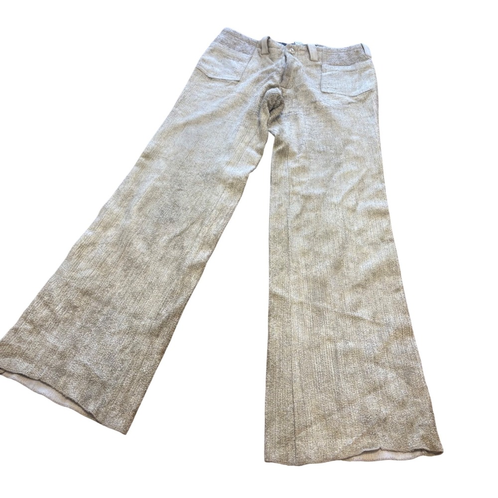 Vintage 70s 'Fémale' Terry Cloth Lowrise Flare Bellbottoms Trouser Pants XS 26"
